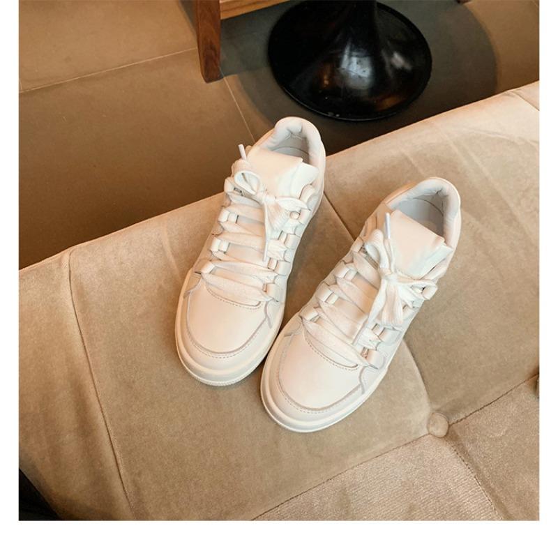 Cowhide version~ genuine leather thick-soled white shoes women's tide heightening board shoes casual sports shoes muffin shoes dad shoes