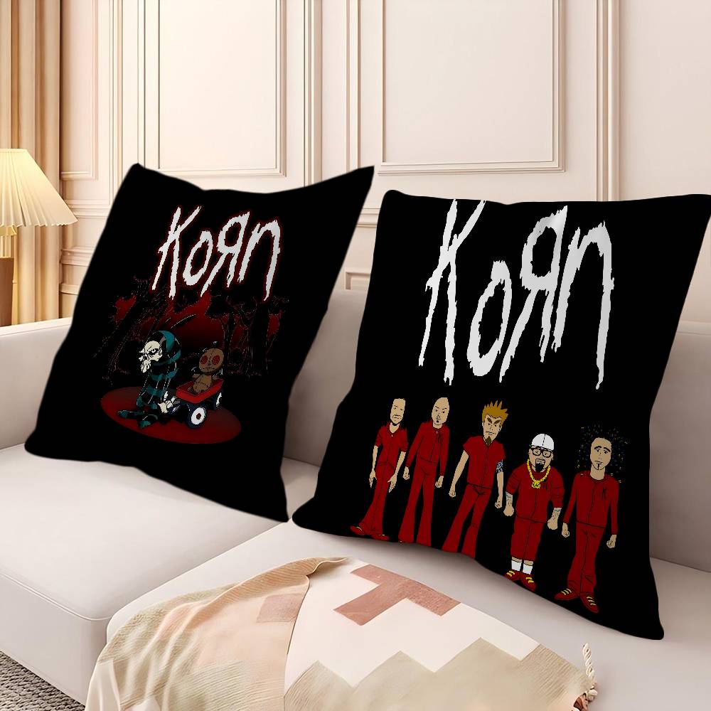 Korn Rock Band Music Cushion Cover Pillowcase Upholstery Sofa Throw Pillow Home Decor Pillowcas