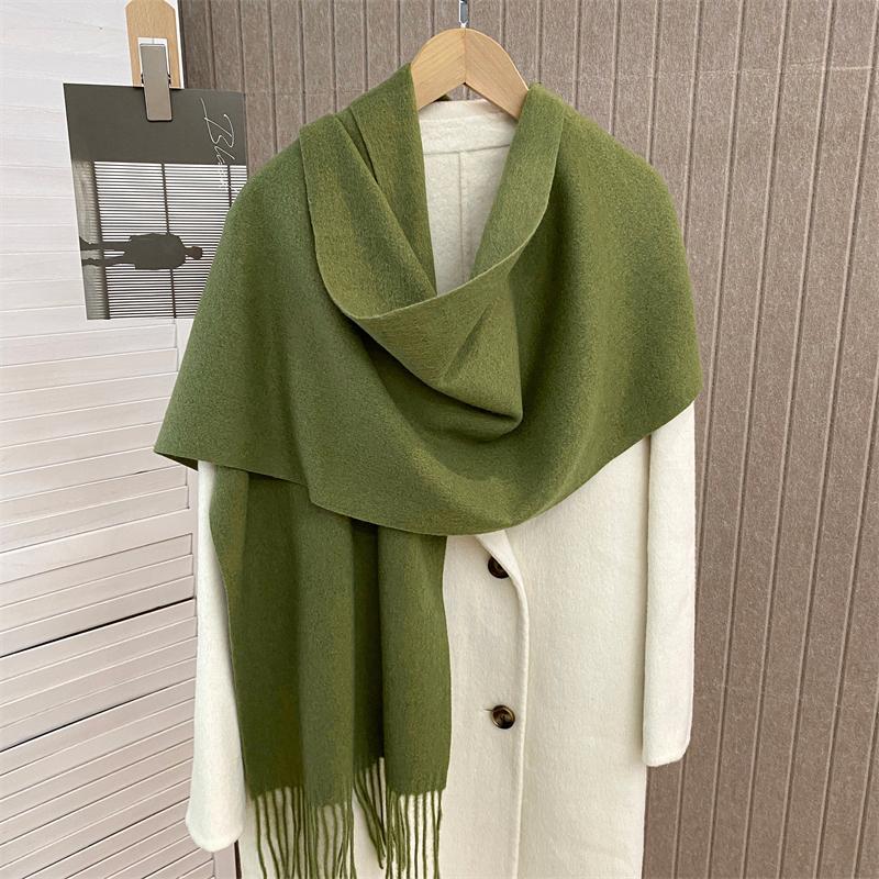 

Модные однотонные женские шарфы, зимние хиджабы, кисточки, длинные женские шали, кашемировые хиджабы, шарфы, накидки 33x180cm