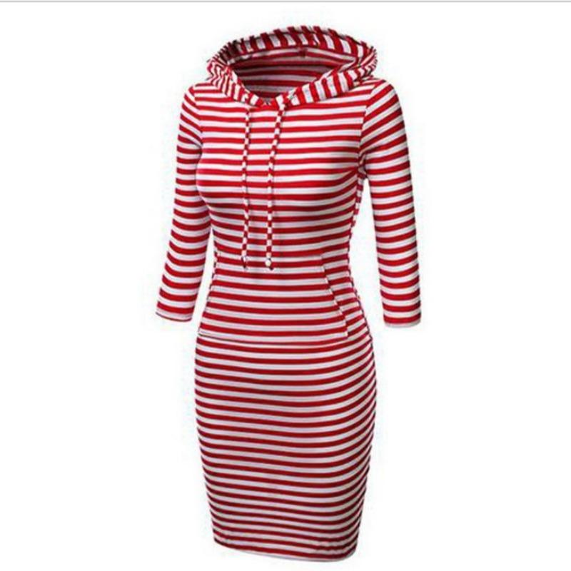 Herbst und Winter Neue Heißer Verkauf Europäischen und Amerikanischen frauen Einfarbig Mit Kapuze Lange ärmeln Kleid