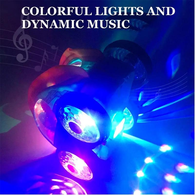 Speedlite Dynamic Gear-Powered Car with LED Lights, Speed Lite Toy Car with Lights and Music,Stunts Somersaults Car