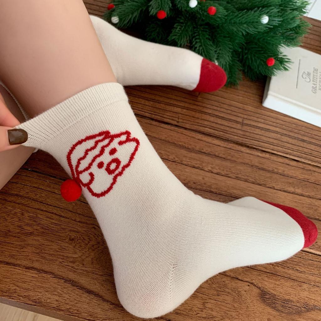 Gift Box Pack New Year'S Red Socks Christmas Socks Gift Socks Big Red Socks Women'S Medium Socks