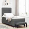 Box Spring Bed with Pillow Dark Gray 80 x 200 cm Fabric
