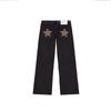 Vintage Star Print Denim Jeans Women Loose Straight Cut Streetwear Casual Pants