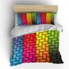 Woven Colorful Stripes Bedding Set For Kids Luxury Gift 3Pcs Digital Print Comforter Set Soft Comfortable Breathable