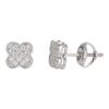Moissanit Vierblättriges Kleeblatt 925 Sterlingsilber Schraubverschluss Ohrstecker