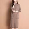 Autumn Winter Women's Half Turtleneck Knit Dress Slim Fit Solid Color Pullover Long Sweater Dress