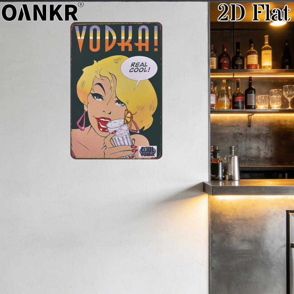 Vintage Art Beer Poster Metal Tin Sign Vodka Cocktail Wall Posters Metal Signs for Man Cave Pub Bar Home Wall Decor Plaque