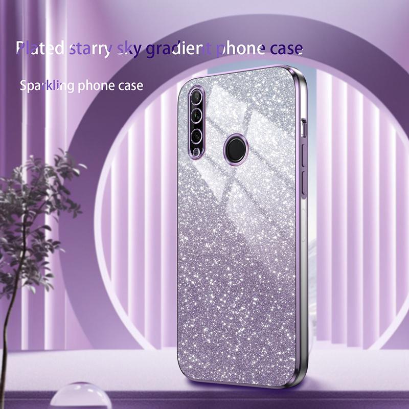Shiny Glitter Plating Silicone Case for Huawei Y9 Prime Y7 2019 Coque Camera Lens Soft Back Cover