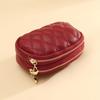 Double Layer Coin Purse, Dual-Compartment PU Leather Wallet, with Zipper Durable Scratch-Resistant Coin Holder Pouch