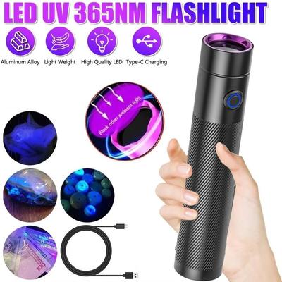 IPX4 Wasserdicht 365nm Lila Licht Lampe Stoßfest Blutspurenlicht UV Taschenlampe Harzhärtung