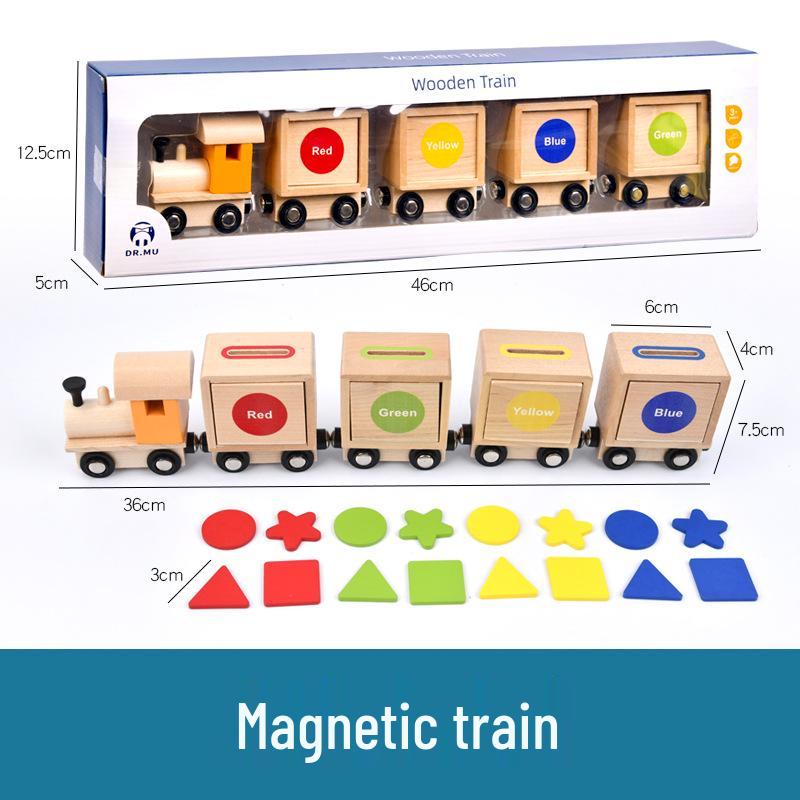 Wooden Shape & Color Recognition Train: Early Education Toy for Kids