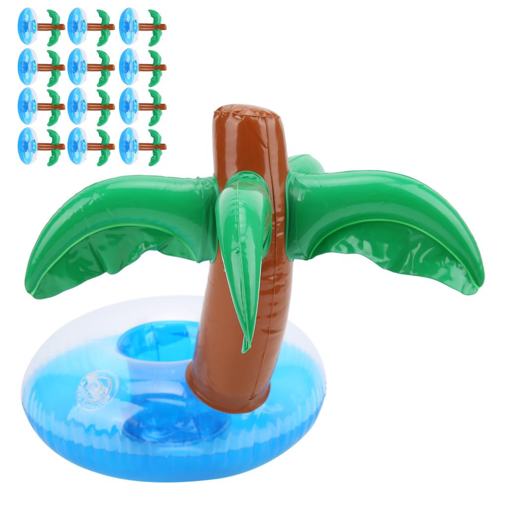 12pcs Coconut Trees Inflatable Pool Drink Holder Beach Party Cup Holder Decoration