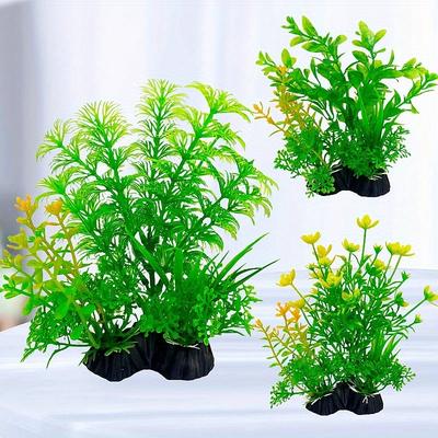 1PC Aquarium Decor Set - Vibrant Green Plastic Plant Ornaments - Fish Tanks, Durable Pvc Material 15cm/5.9inch
