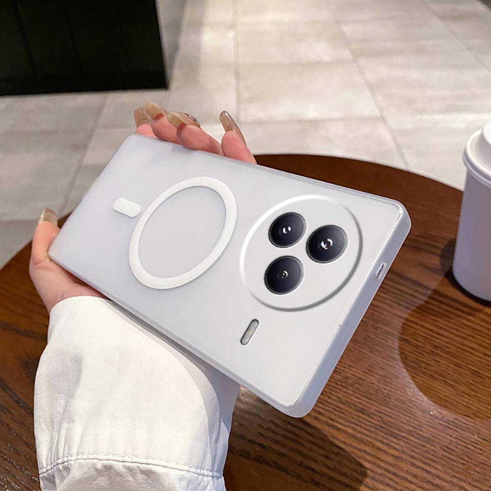 

For Xiaomi Civi 5 Pro 5G Case Compatible with MagSafe Precise Cutouts Matte PC Phone Cover Transparent White