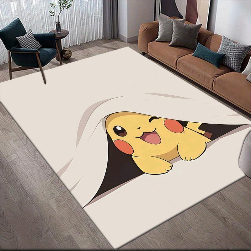 

Various Pikachu Anti-Slip Floor Mat, Rectangular Carpet for Bedroom, Sofa Area & Game Room, Home Decoration 60x90cm