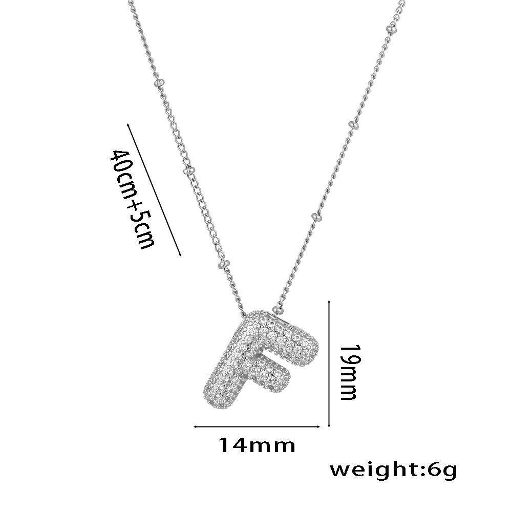 Fashion 26 Bubble Letter Initial Pendant18k Gold Plated Micropaved Full Zirconia Stone Chain Couple Necklace Women Jewelry
