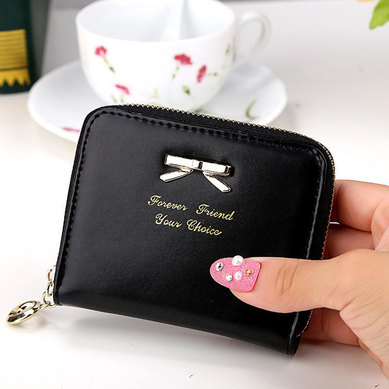Cute Bowknot PU Leather Card Holder Small Bag Women Wallets