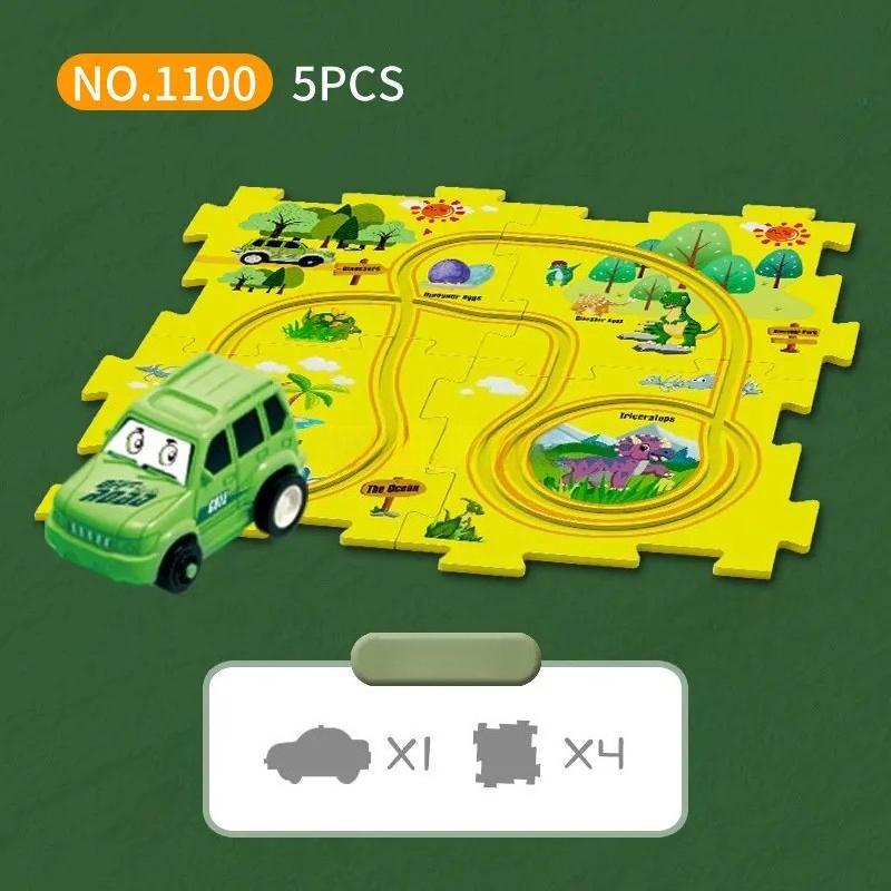 Умная электрическая сборная гоночная машинка, развивающая игрушка 5pcs жёлтый