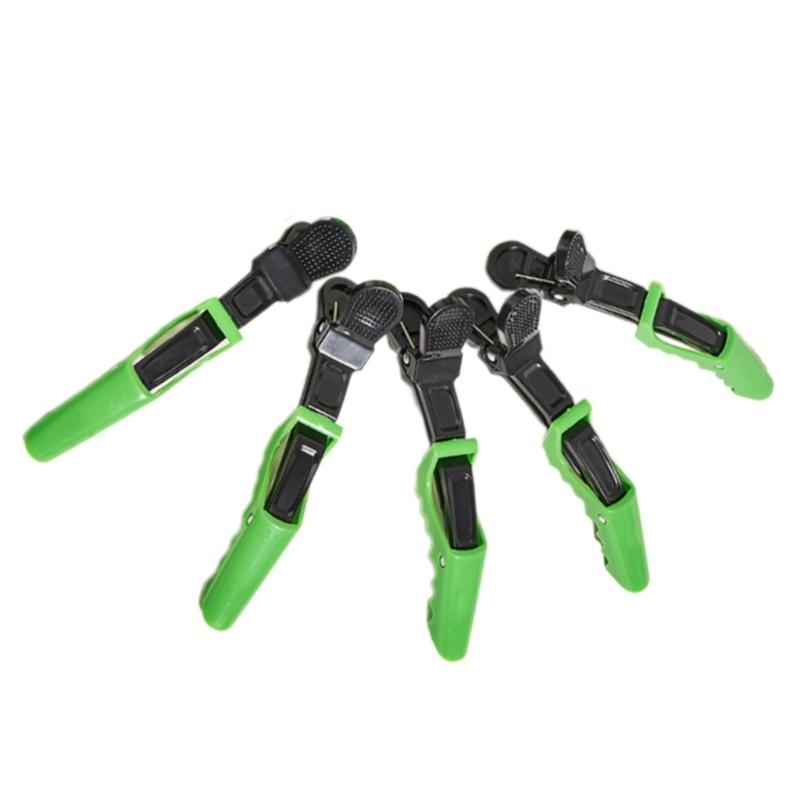 

5pcs Professional No Trace Hair Clip For Women Bright Color Simple And Stylish For Salon Or Home зелений