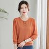 Ice Silk Spliced Sleeve T-Shirt for Middle-Aged and Elderly Women - New Spring/Summer Style