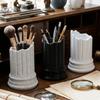 Stone Pillar Makeup Brush Storage Ancient Greek Style Pen Container  Garden Decoration