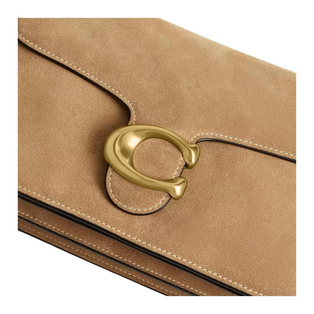 Coach Tabby 26 Signature Hardware Suede And Calfskin Medium Shoulder Bag Women handbags Brass Sand CAN13-B4SN