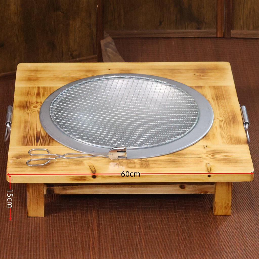 Thick Solid Wood Fire Pit: Old-Fashioned Cast Iron Brazier & Barbecue Stove for Cooking, Tea, & Winter Heating