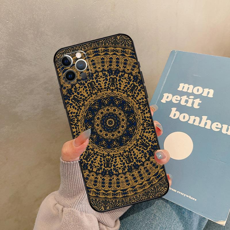 Indian Mandala Pattern Case For iPhone 17 Air 15 14 13 12 11 16 Pro Max 13 mini XR 15 16 Plus 16e Back Cover Shell