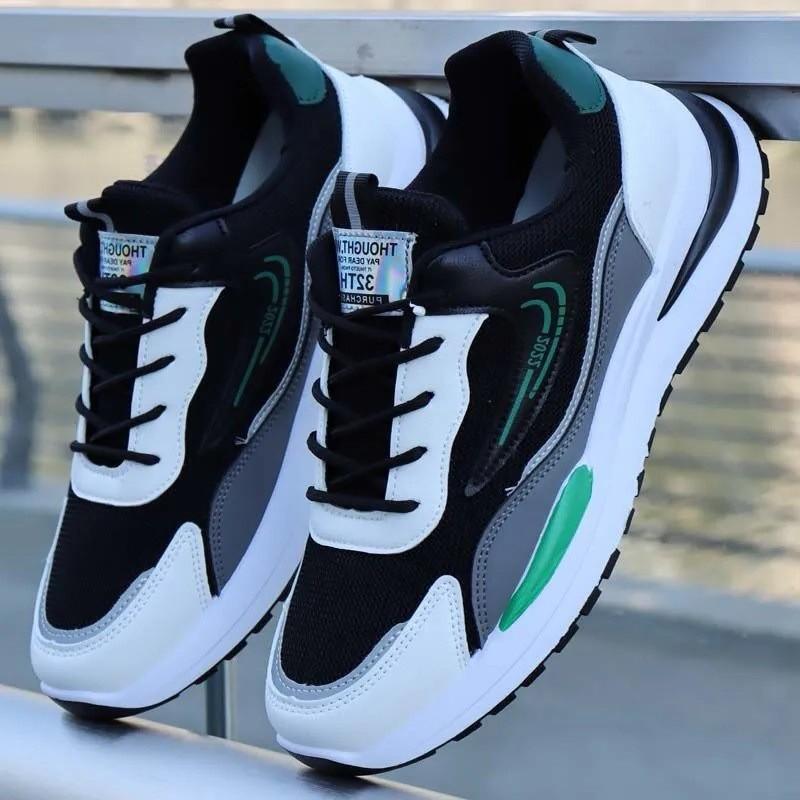 Men's shoe outlets four-season versatile youth running sports shoes wear-resistant casual contrasting dad shoes