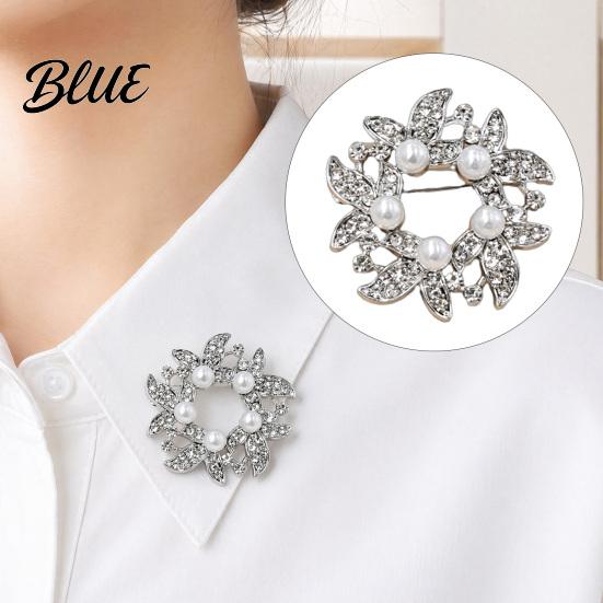 Non-deforming Brooch Pin Faux Pearl Wreath Design Lapel Pin