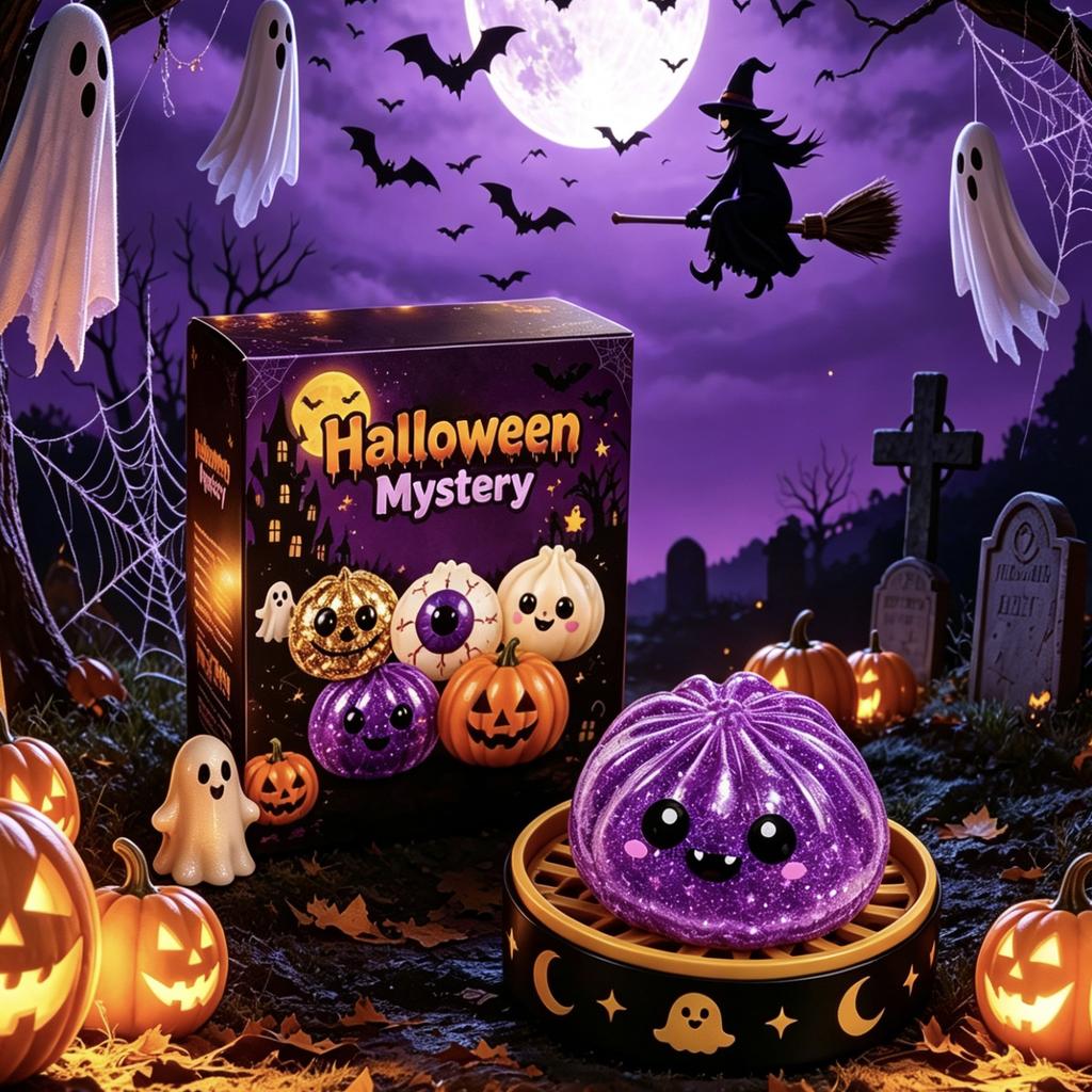 Halloween Ghost Maltose Squishy Toy Stress Relief Slow Rising Fidget Sensory Squeeze Ball Party Favors