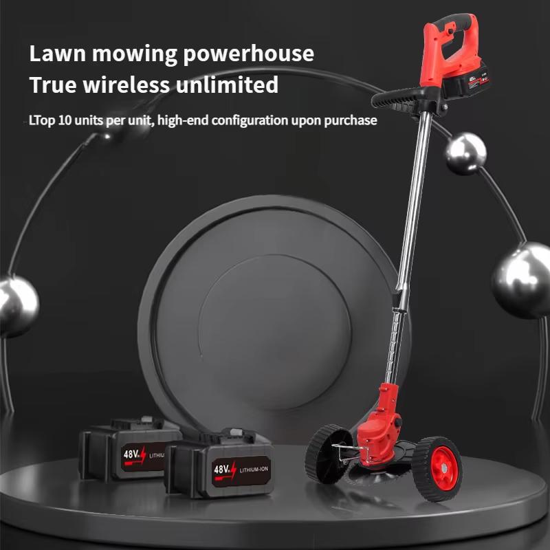 Electric Lawn Mower 24V Lithium Battery Grass Trimmer, Multi-Function Yard Cutter With 5 Adjustable Height Settings