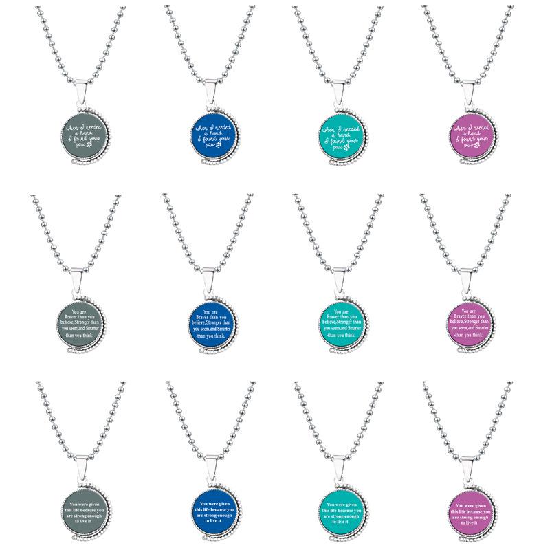 European & American Moon Pendant Necklace - Rotatable Engraving, Creative Christmas Gift, Titanium Steel.