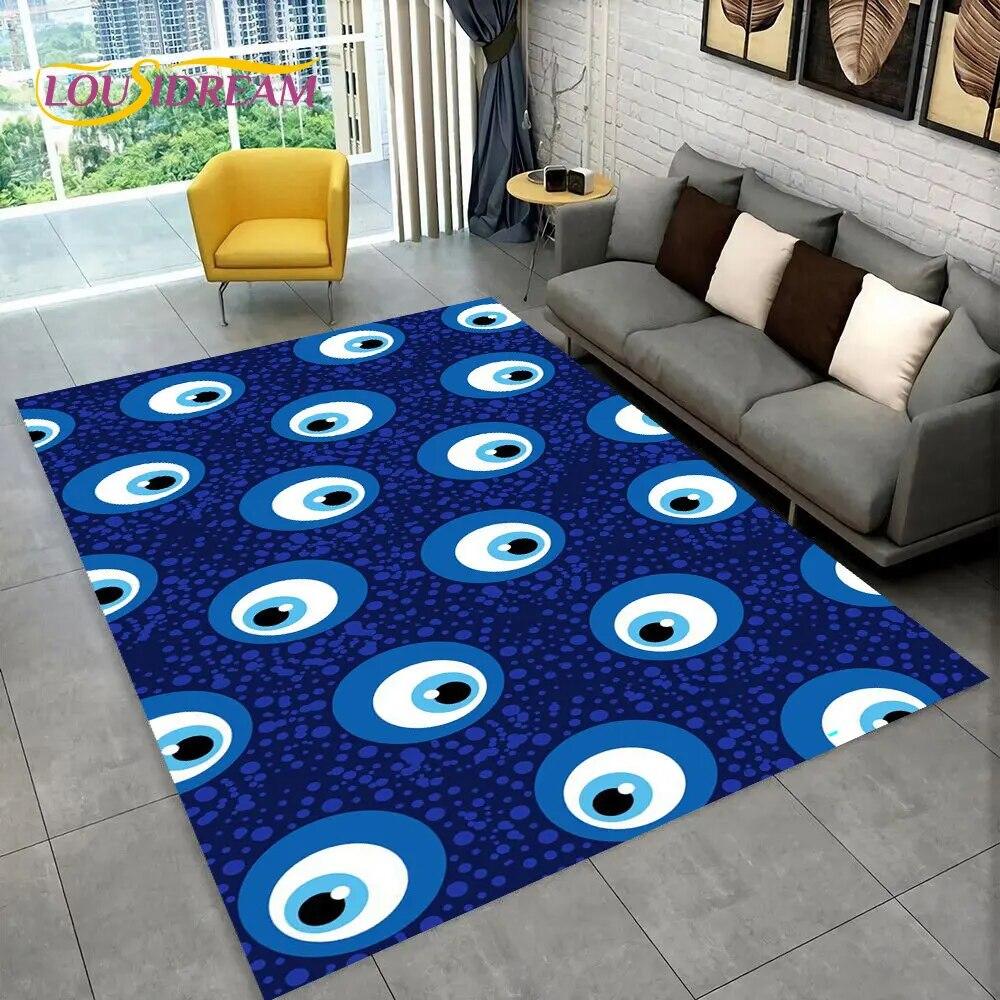 Nazar Evil Eye Tree of Life Area Rug,Carpet for Home Living Room Bedroom Sofa Doormat Kitchen Decor,kids Play Non-slip Floor Mat