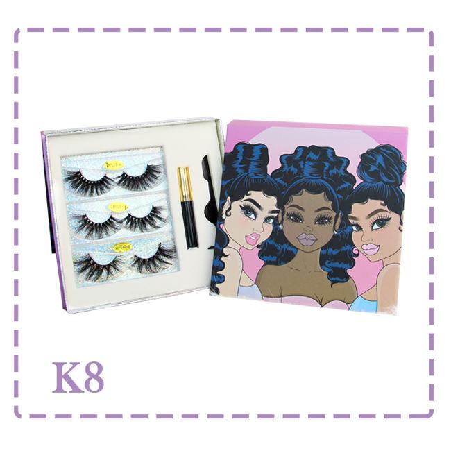 Private Label Magnetic Silk Eyelashes Custom Eyelash Magnetic Box 3D Mink Magnetic Eye Lashes Magnetic Eyeliner Set