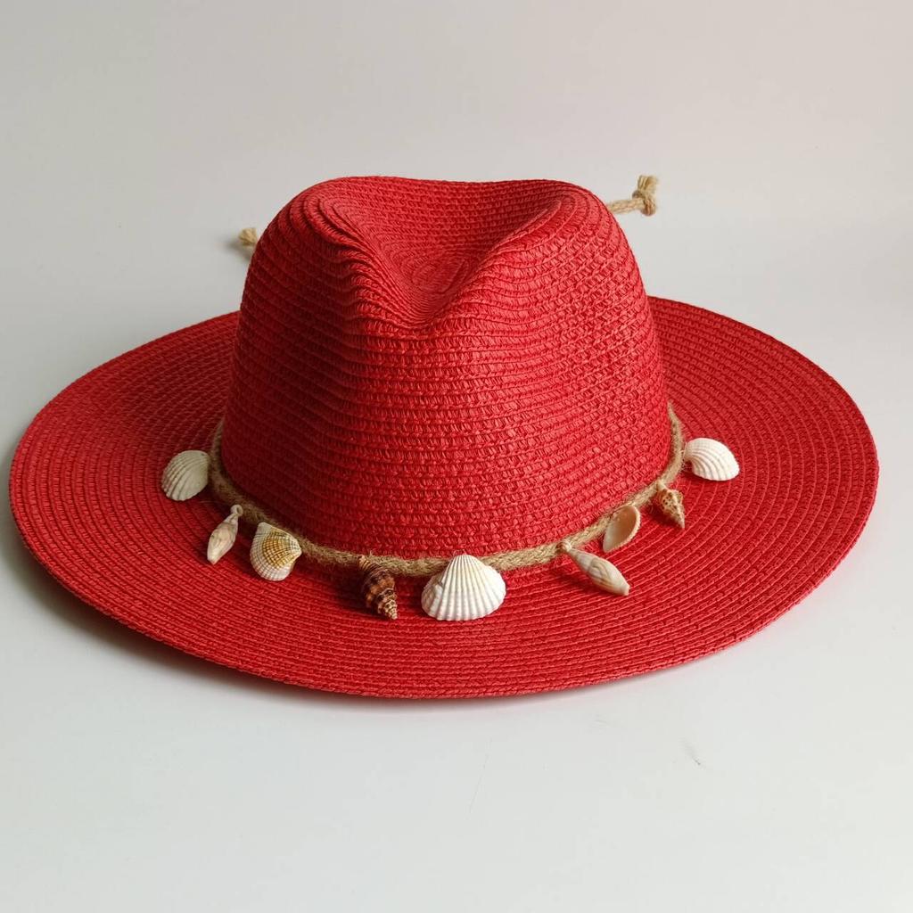 Summer Straw Hat Bohemian Shell Accessories Men and Women Straw Hat Sun Hat Candy Straw Hat Summer Hat  Chapeau