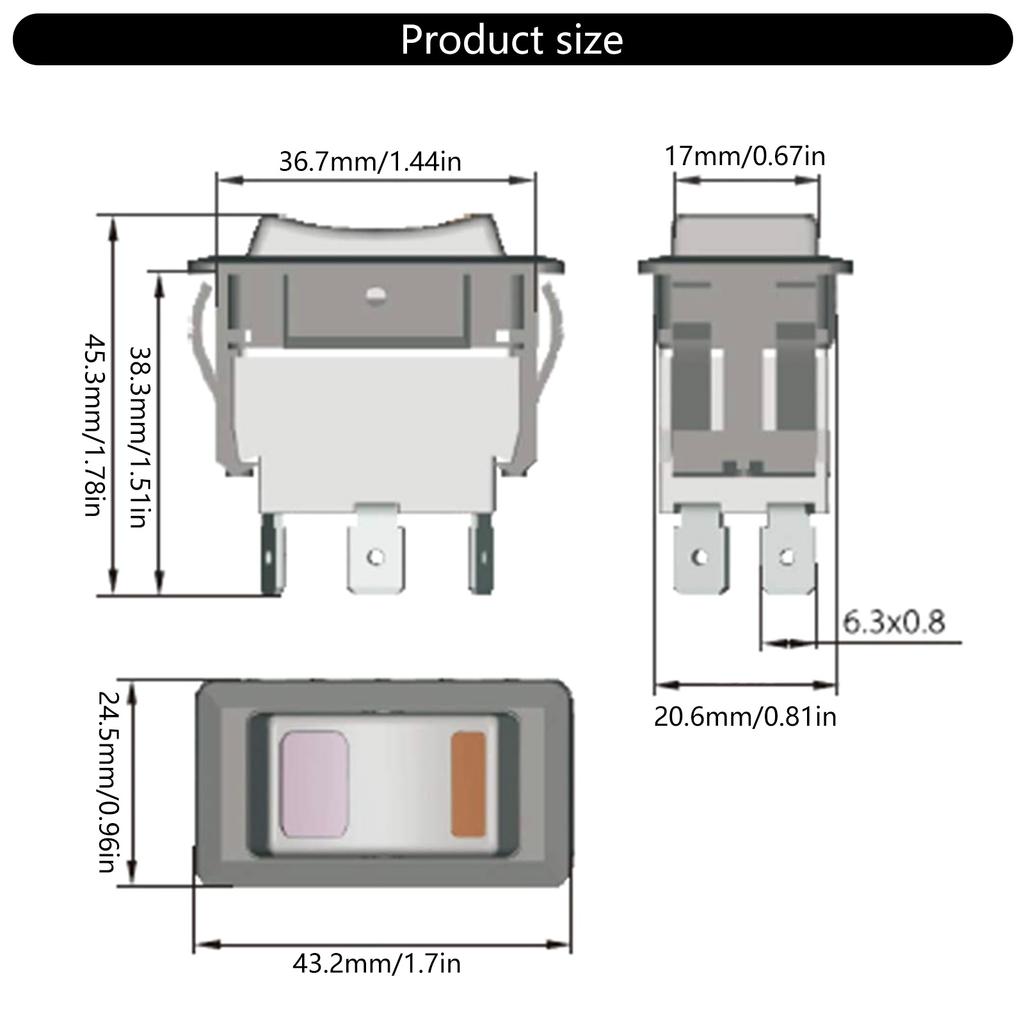 Upgrades 20A 4 Pin Rocker Switches with Protections Easy Install Momentary Rocker Switches PA66 for Electrical Systems