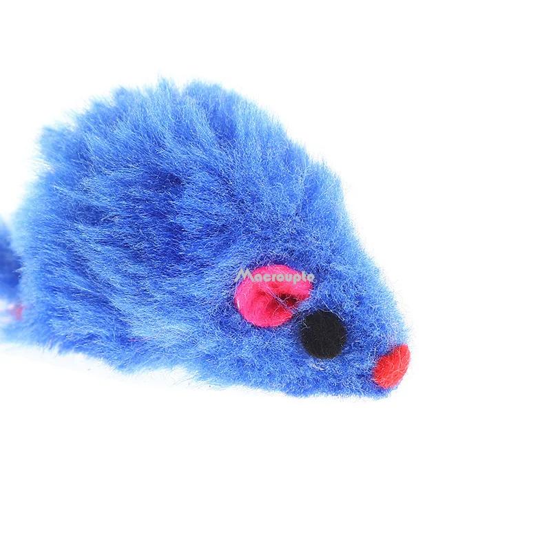 5Pcs Furry Plush Cat Toy Soft Solid Interactive Mice Mouse Toys for Funny Kitten Pet Cats Playing Scratch Training Game Supplies
