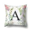 Polyester Pillowcase Green Leaf Decorative Print Pillowcase 26 English Letter Cushion Cover