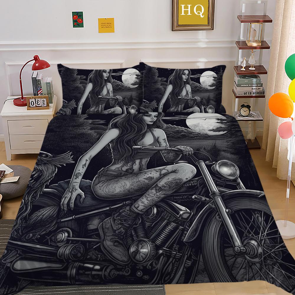 3D Beauty Skull Druck Bettwäsche Twin Size Polyester Tagesdecken Teen Design Mode Heimtextilien