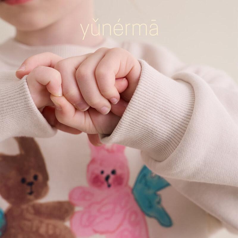 Toddler Girls' Cartoon Print Fleece-Lined Winter Sweatshirt