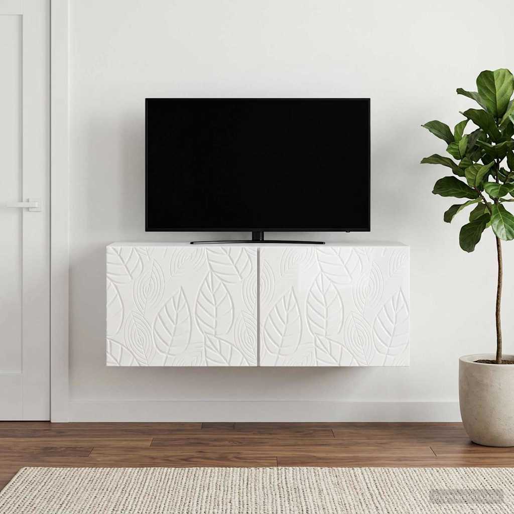 Wall Mounted TV Cabinet 59.5 X 31 Cm High Gloss White