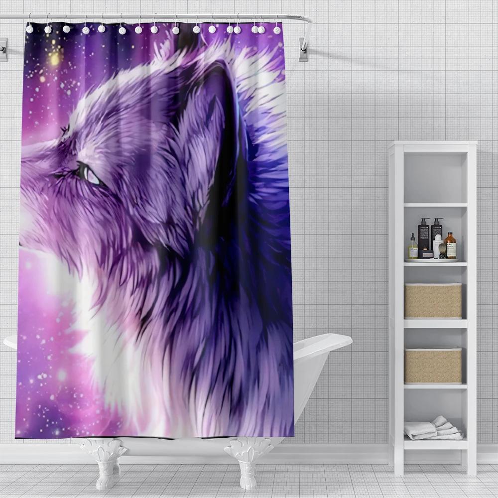 домашние шторки для душа для ванной комнаты Пейзаж животные водонепроницаемая ткань шторы для ванной современные шторки для душа 180x200 240x200 W90XH180cm