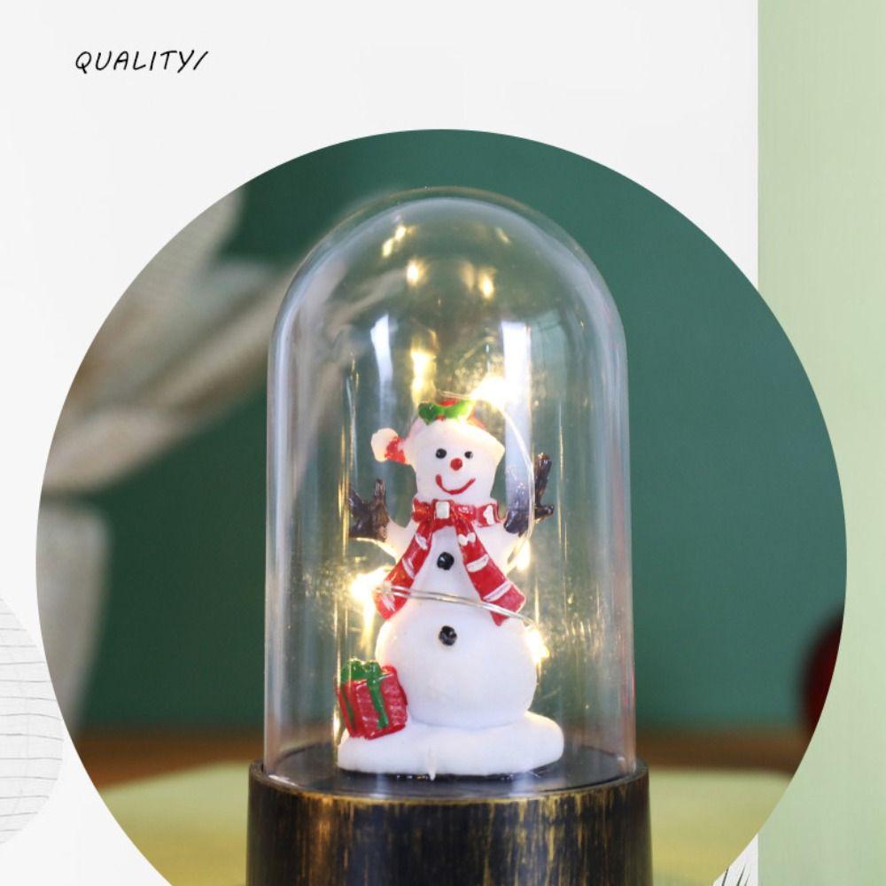 Glowing Christmas Desktop Decoration Lantern Snowman Santa Claus Christmas Snow Globe Lamp Night Lights Battery Operated