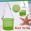 Mesh Beach Bag For Kids Toy Organizer Net Zipper Adjustable Shoulder Strap Storage Pouch Child Shell Collecting Bag Round Bucket