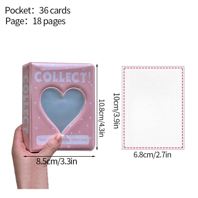 3-Inch Kpop Photocards Holder Mini Hollow Heart Photo Album Binder Idol Card Collect Book Korea Style Picture Protector