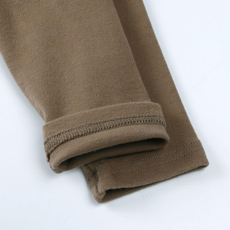 Ensemble de Sous-Vêtements Chauds Longs de Couleur Unie pour Enfants de 1 à 9 Ans Haut à Manches Longues et Pantalon Ensemble de Pyjama