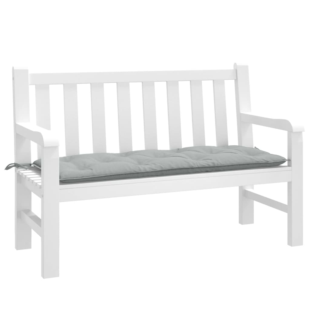 Garden Bench Cushion Melange Light Grey 120 x 50 x 7 cm Fabric
