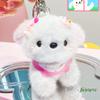 Charming Plush Cotton Candy Dog Keyring For Sweetheart Gifts And Accessories